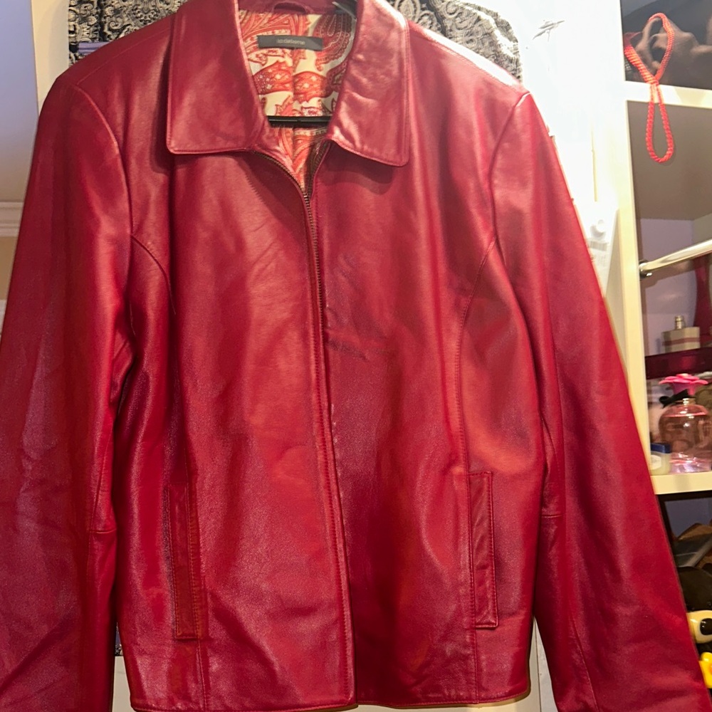 Liz Clairbone Red Leather Jacket